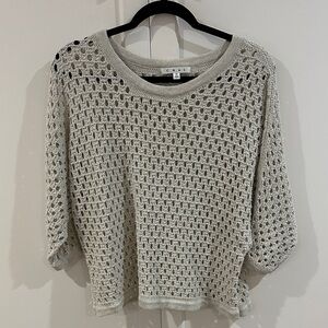 CAbi Light Gray Open-Knit Sweater